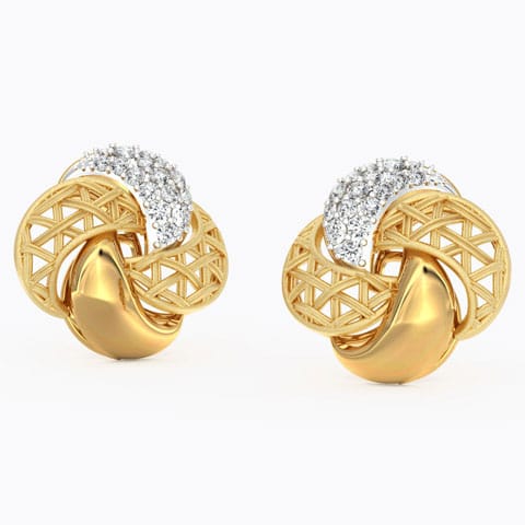 Overlay Interlaced Diamond Stud Earrings Overlay Interlaced Diamond Stud Earrings