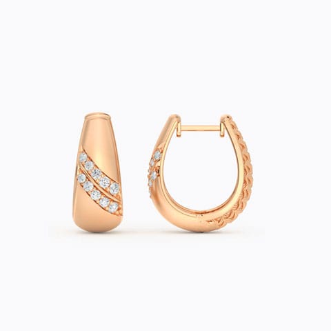 Retro Twill Diamond Hoop Earrings Retro Twill Diamond Hoop Earrings