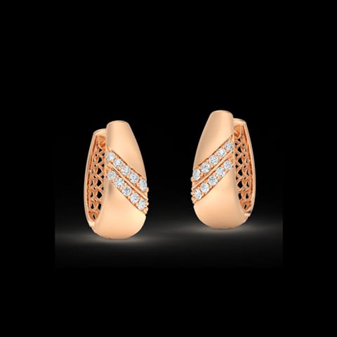 Retro Twill Diamond Hoop Earrings Retro Twill Diamond Hoop Earrings