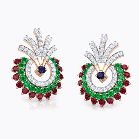 Hrishita Vibrant Gemstone Stud Earrings Hrishita Vibrant Gemstone Stud Earrings