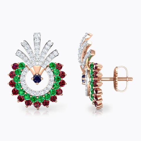 Hrishita Vibrant Gemstone Stud Earrings Hrishita Vibrant Gemstone Stud Earrings