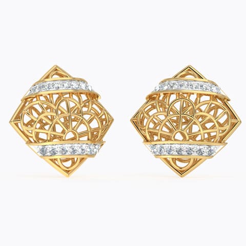 Intricate Mesh Diamond Stud Earrings Intricate Mesh Diamond Stud Earrings