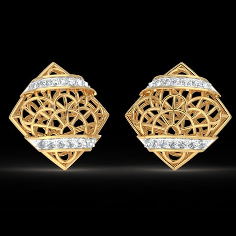 Intricate Mesh Diamond Stud Earrings Intricate Mesh Diamond Stud Earrings