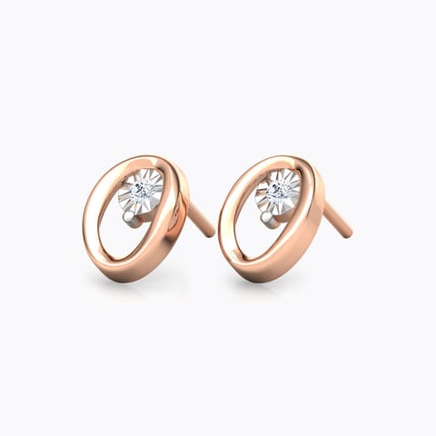 Ovate Miracle Plate Diamond Stud Earrings