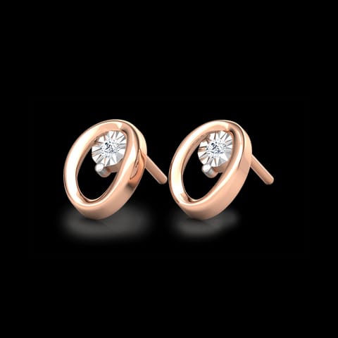 Ovate Miracle Plate Diamond Stud Earrings