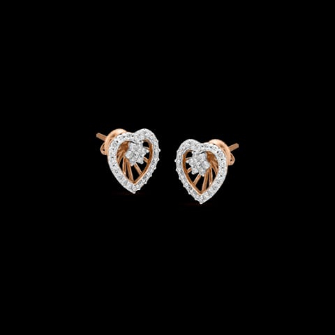 Soaring Heart Diamond Stud Earrings