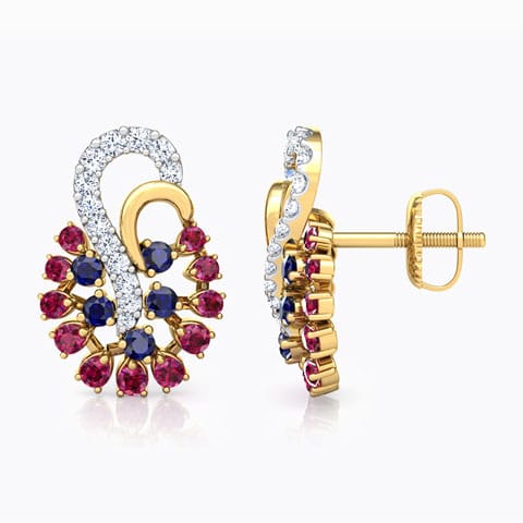 Mishti Vibrant Gemstone Stud Earrings