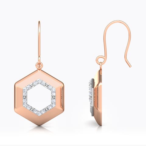 Prisha Hex Diamond Drop Earrings
