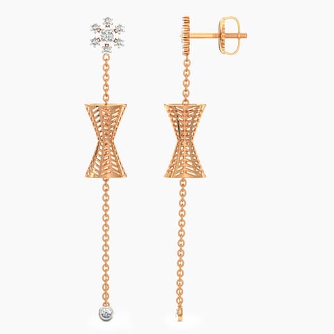 Snowflake Cutout Diamond Drop Earrings Snowflake Cutout Diamond Drop Earrings