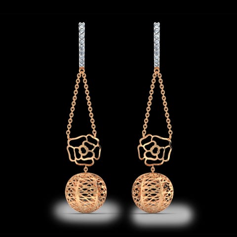 Rose Cutout Diamond Drop Earrings Rose Cutout Diamond Drop Earrings