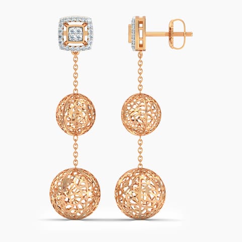 Orb Cutout Diamond Drop Earrings