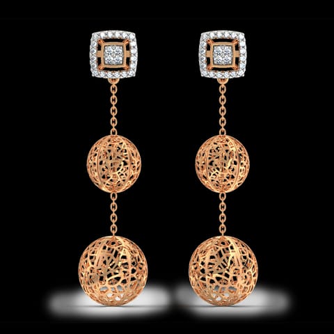 Orb Cutout Diamond Drop Earrings