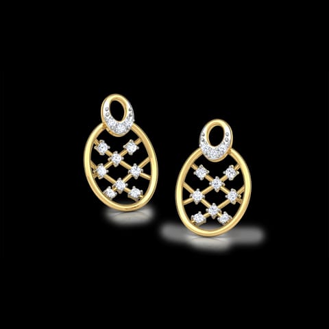 Lattice Diamond Stud Earrings