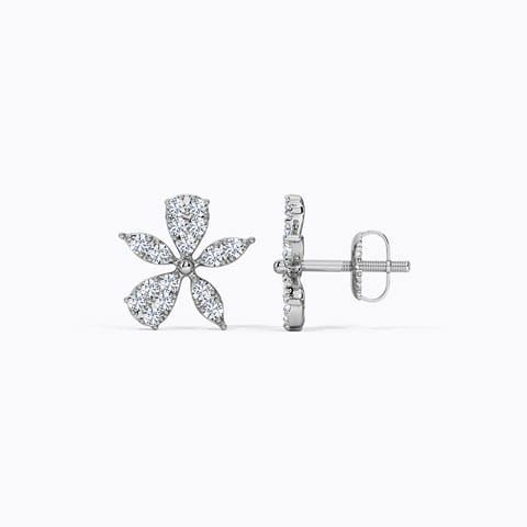 Asymmetric Bloom Diamond Stud Earrings Asymmetric Bloom Diamond Stud Earrings