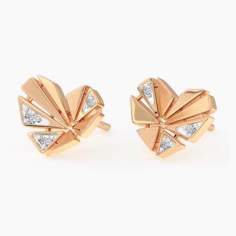 Snippet Heart Diamond Stud Earrings