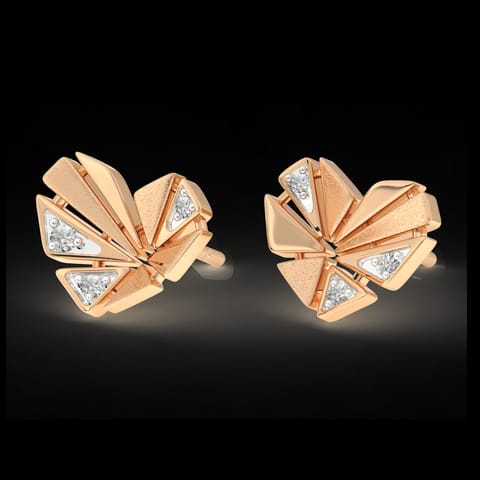 Snippet Heart Diamond Stud Earrings