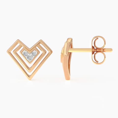Edgy Heart Diamond Stud Earrings Edgy Heart Diamond Stud Earrings