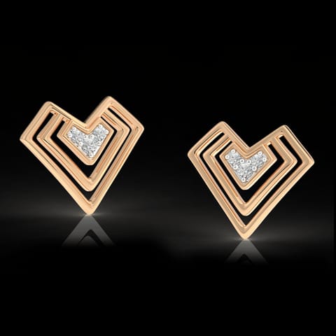 Edgy Heart Diamond Stud Earrings Edgy Heart Diamond Stud Earrings