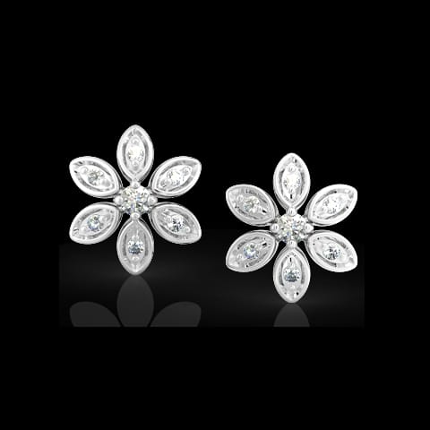 Daisy Floret Diamond Stud Earrings