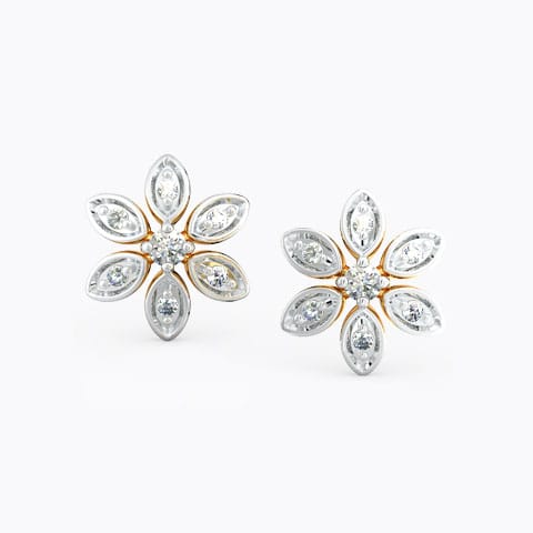 Daisy Floret Diamond Stud Earrings