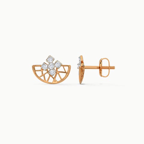Arc Geometric Diamond Stud Earrings Arc Geometric Diamond Stud Earrings