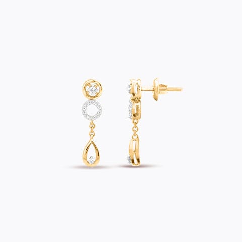 Shelly Orb Diamond Drop Earrings