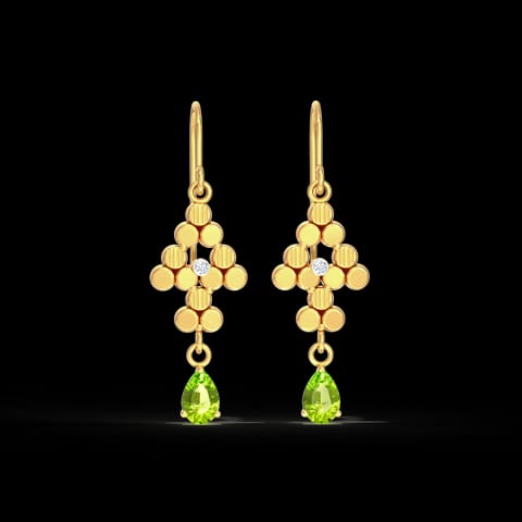 Hex Gemstone Drop Earrings