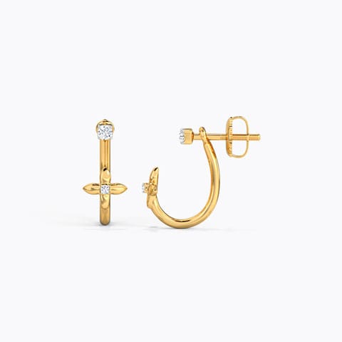 Minimal Floret Diamond Ear Jacket