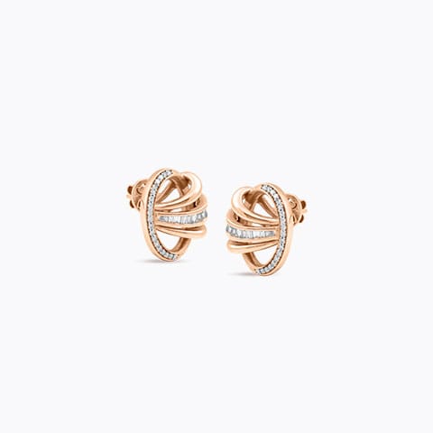 Intertwine Ribbon Diamond Stud Earrings Intertwine Ribbon Diamond Stud Earrings