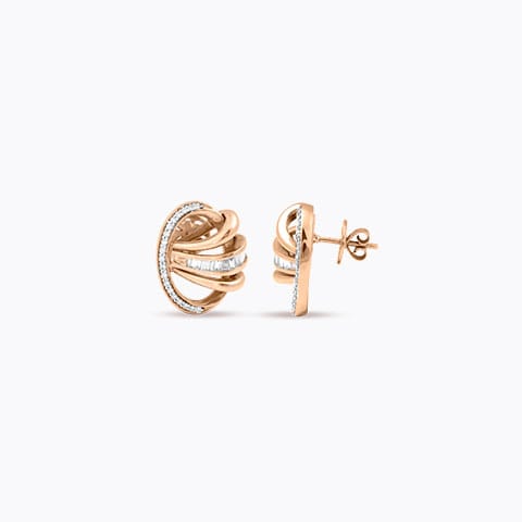 Intertwine Ribbon Diamond Stud Earrings Intertwine Ribbon Diamond Stud Earrings