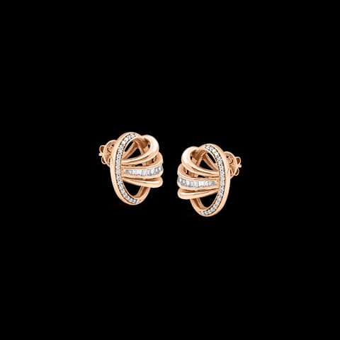 Intertwine Ribbon Diamond Stud Earrings Intertwine Ribbon Diamond Stud Earrings