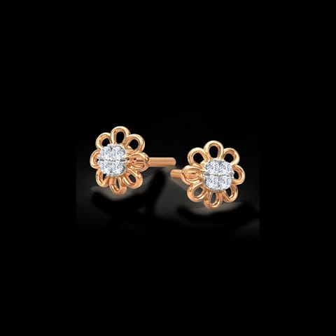 Dainty Blossom Diamond Stud Earrings