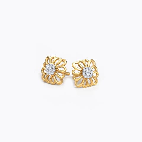 Urvi Ornate Diamond Stud Earrings