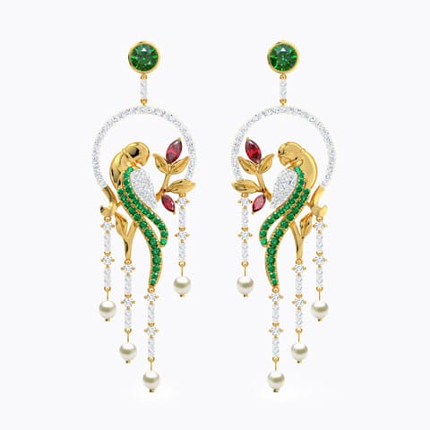 Enchanting Parrot Gemstone Drop Earrings