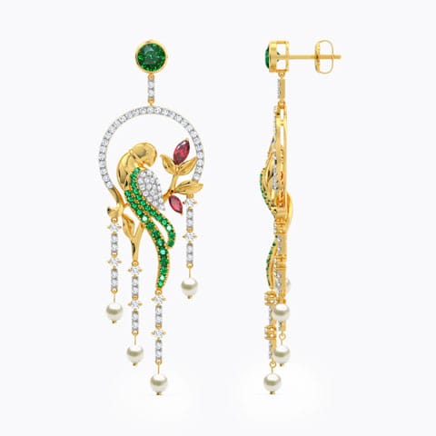 Enchanting Parrot Gemstone Drop Earrings