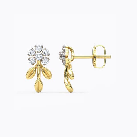 Dainty Fern Diamond Stud Earrings Dainty Fern Diamond Stud Earrings