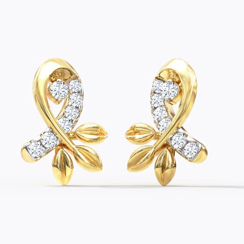 Twine Fern Diamond Stud Earrings Twine Fern Diamond Stud Earrings