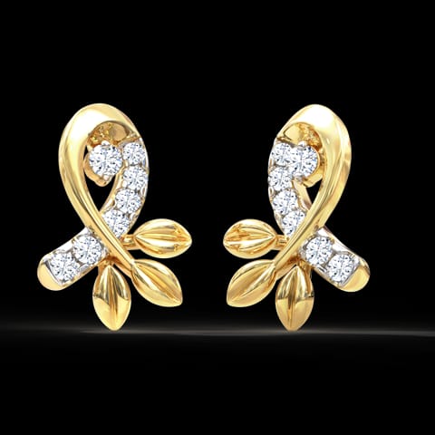 Twine Fern Diamond Stud Earrings Twine Fern Diamond Stud Earrings