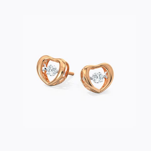 Doris Heartbeat Diamond Stud Earrings