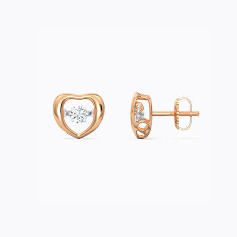 Doris Heartbeat Diamond Stud Earrings