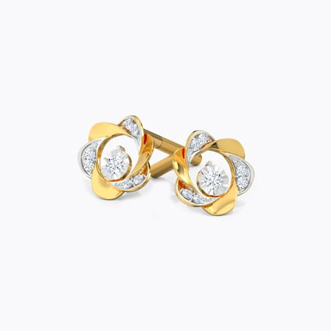 Whirl Miracle Plate Diamond Stud Earrings