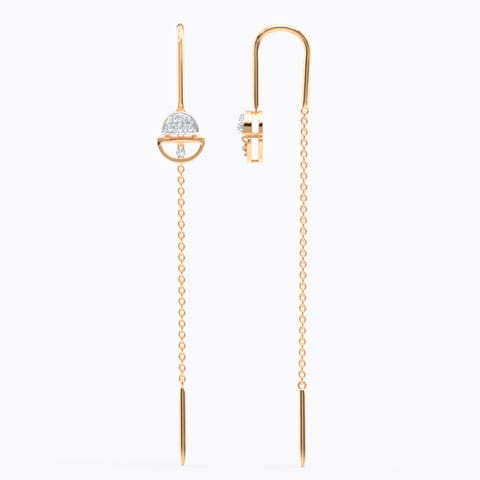 Half and Half Diamond Sui Dhaga Earrings Half and Half Diamond Sui Dhaga Earrings