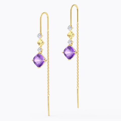 Lilac Gemstone Sui Dhaga Earrings Lilac Gemstone Sui Dhaga Earrings