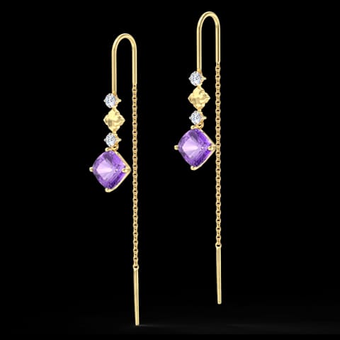 Lilac Gemstone Sui Dhaga Earrings Lilac Gemstone Sui Dhaga Earrings