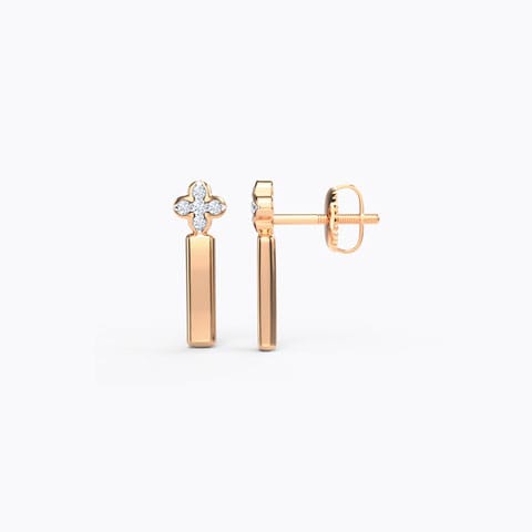 Floret Linear Diamond Drop Earrings