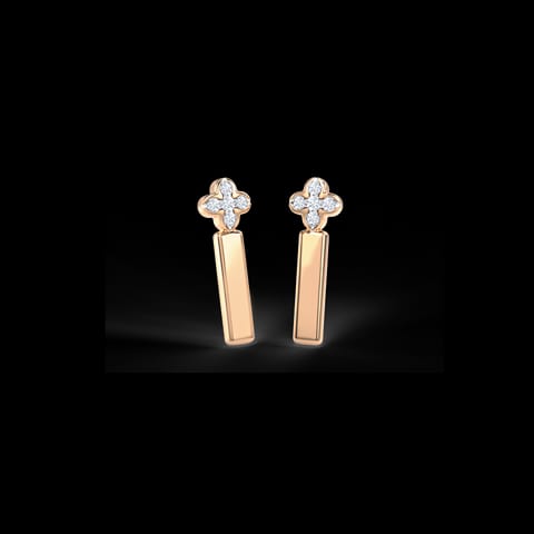 Floret Linear Diamond Drop Earrings