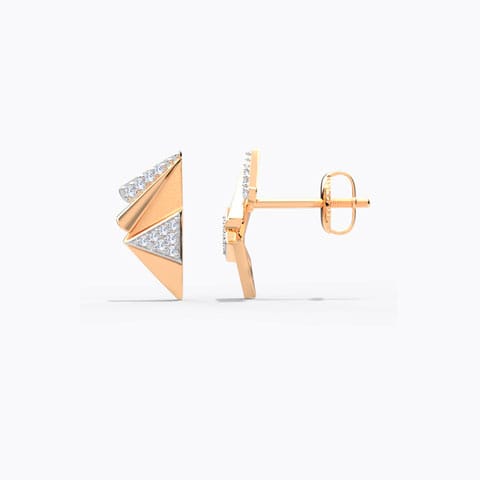 Edgy Trigon Diamond Stud Earrings