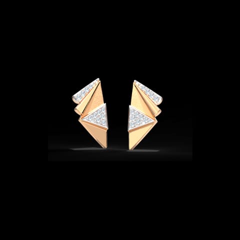 Edgy Trigon Diamond Stud Earrings