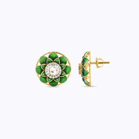 Blooming Verdant Gemstone Stud Earrings