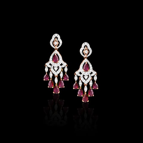 Vintage Scarlet Gemstone Drop Earrings